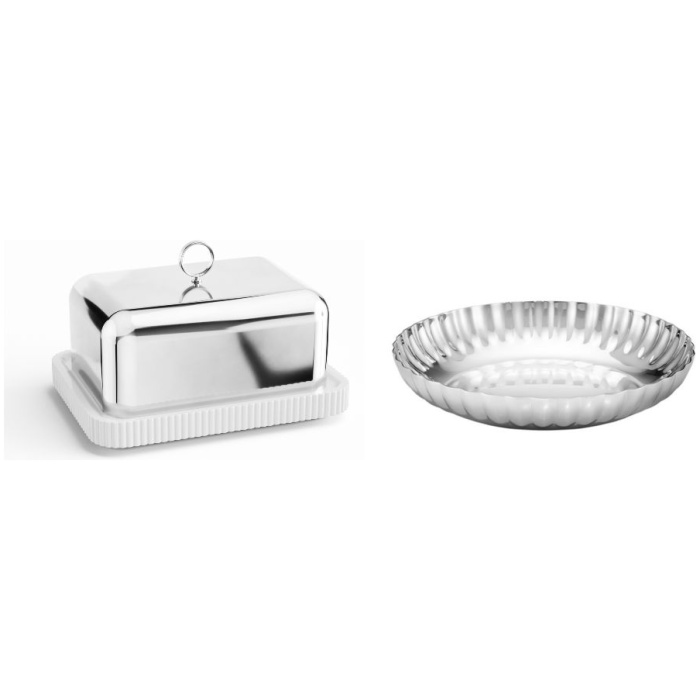 Georg Jensen <br>Bernadotte Smørskål og lille fad