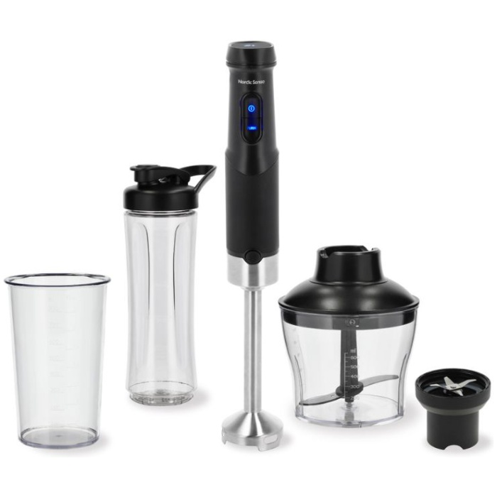 Nordic Sense <br>Stavblendersæt med minihakker, mixebæger og smoothieflaske